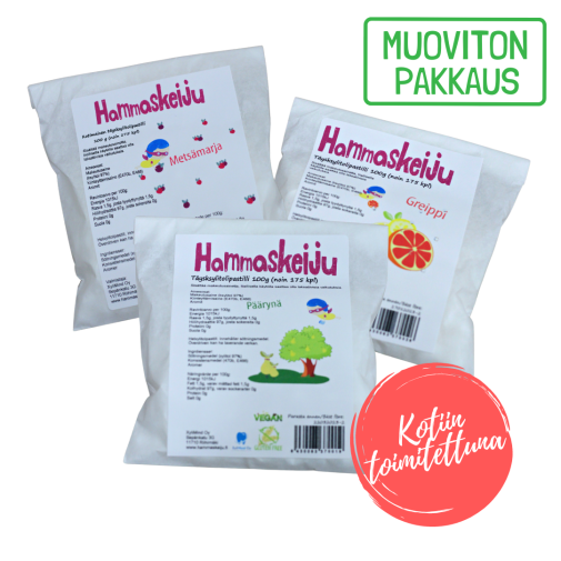 Hammaskeiju multi-flavor 3x100g plastic-free packaging, shipping included